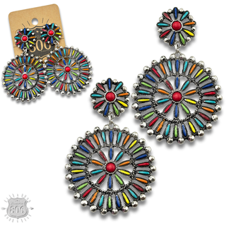 Southwest round earring - LC