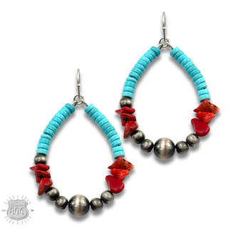 Stone chip teardrop earring