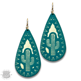 Saguaro cactus teardrop earring - LC
