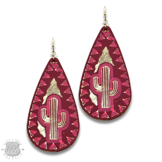 Saguaro cactus teardrop earring - LC