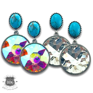 Round rhinestone post earring - LC