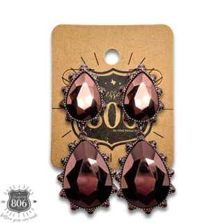 Western rhinestone teardrop earring - LC