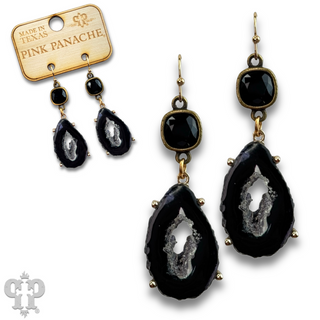Druzy earring with Austrian crystal - LC