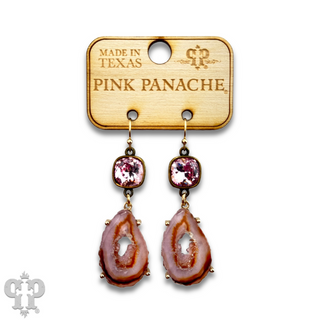 Druzy earring with Austrian crystal - LC