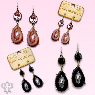 Druzy earring with Austrian crystal - LC