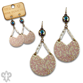 Glitter disc earring with Austrian crystal - LC