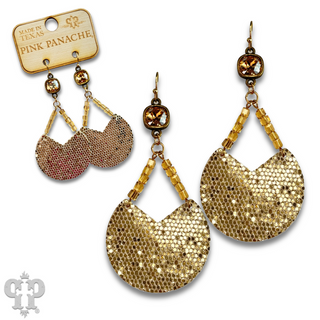 Glitter disc earring with Austrian crystal - LC