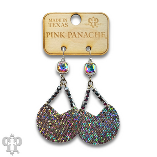 Glitter disc earring with Austrian crystal - LC