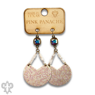 Glitter disc earring with Austrian crystal - LC