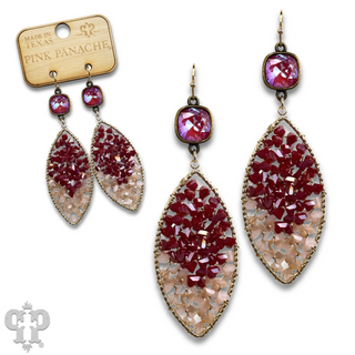 Bead woven diamond shape earring with Austrian crystal