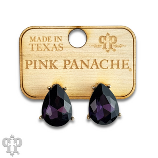 Rhinestone teardrop post earring - LC