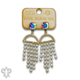 Waterfall beaded earring with Austrian crystal