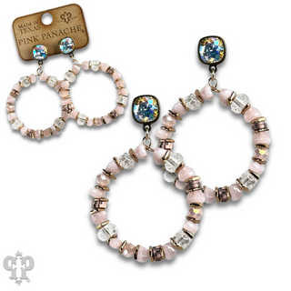 Beaded circle earring with Austrian crystal
