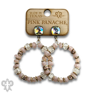 Beaded circle earring with Austrian crystal