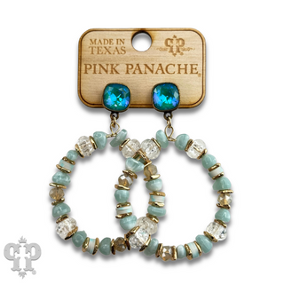 Beaded circle earring with Austrian crystal