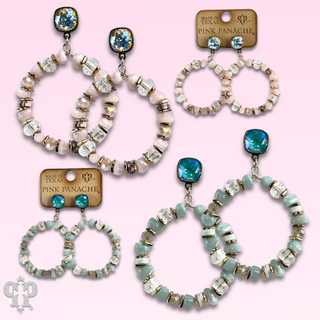 Beaded circle earring with Austrian crystal