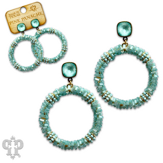 Seed and tube bead circle earring with crystals from Swarovski®