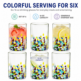 Hand Blown Mexican Drinking Glasses Premium Barware Gift Elegant Drinkware Collection