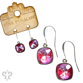 Square crystal earring with 12mm crystals from Swarovski®