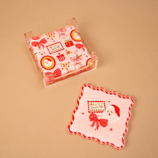 Mistletoe Magic Table Talk Acrylic Coaster Set