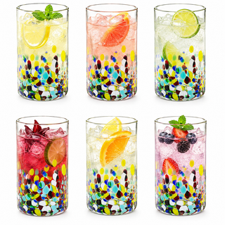 Hand Blown Mexican Drinking Glasses Premium Barware Gift Elegant Drinkware Collection