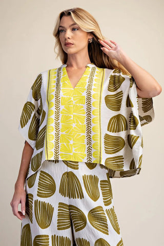 Easy Glam V - neck Oversize Top - Boutique Bella BellaTops