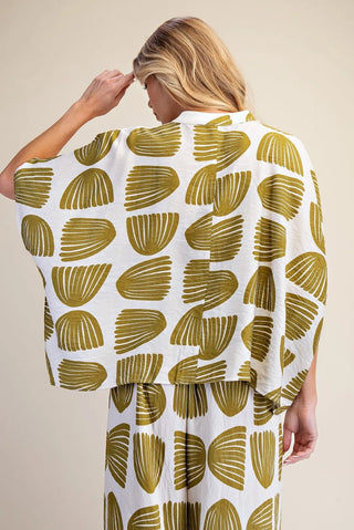 Easy Glam V - neck Oversize Top - Boutique Bella BellaTops