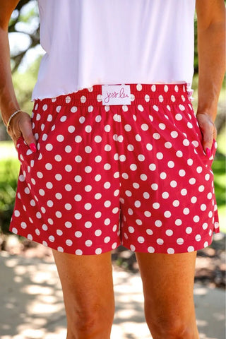Easy Win Polka Dot Boxer Shorts - Red - Boutique Bella BellaShorts
