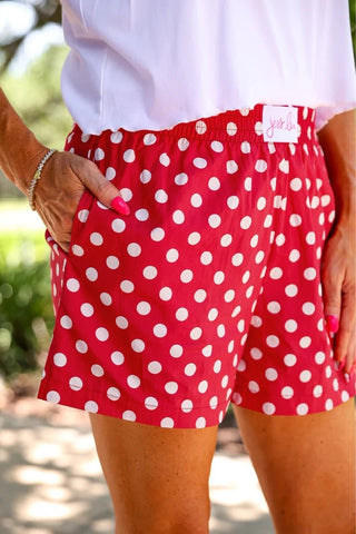 Easy Win Polka Dot Boxer Shorts - Red - Boutique Bella BellaShorts
