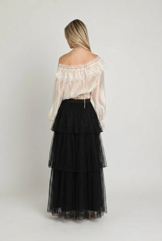 Onyx Glow Pleated Maxi