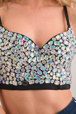 BLACK/AB Bustier Corset Top