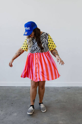 Eclectic Jungle Babydoll Dress - Boutique Bella BellaDress