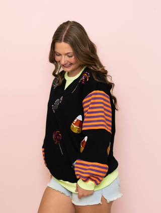 Candy-Coated Halloween Sequin Pullover