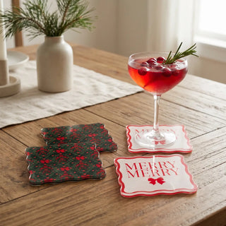 A Merry Moment Table Talk Acrylic Coaster Set
