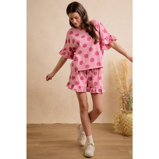 Sweet Spot Pink Polka Dot Matching Set