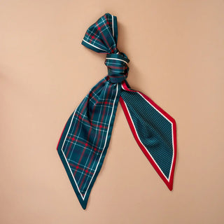 Evergreen Plaid Twirl & Tie Scarf
