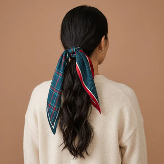 Evergreen Plaid Twirl & Tie Scarf
