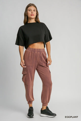 Eggplant Cargo Pants - Boutique Bella BellaPants