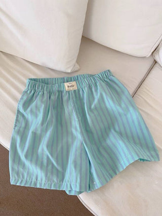 Elastic waist striped Relaxed Pull - On boxer shorts - Boutique Bella BellaBoxer Shorts