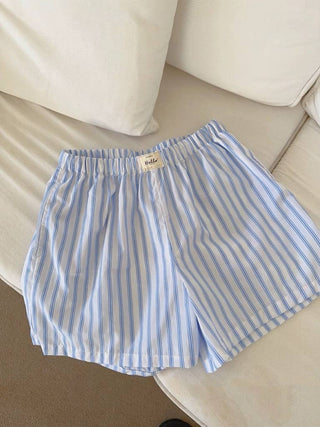 Elastic waist striped Relaxed Pull - On boxer shorts - Boutique Bella BellaBoxer Shorts
