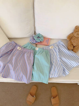 Elastic waist striped Relaxed Pull - On boxer shorts - Boutique Bella BellaBoxer Shorts