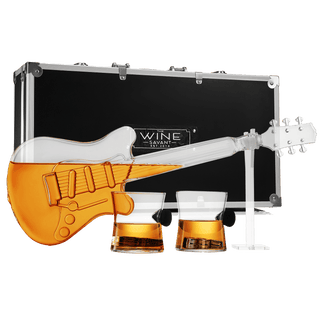 Electric Guitar Whiskey Wine Decanter With 2 Pick Whiskey Glasses Acrylic Stand Case 34 Oz Glass 16 - Boutique Bella BellaDecanter Sets