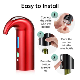 Electric Wine Aerator Dispenser Portable Premium Wine Accessory For Red White Wines Touch Activated - Boutique Bella Bella