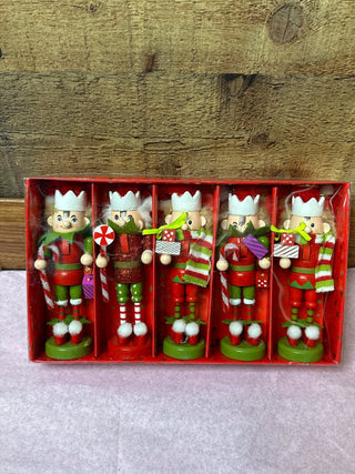 Elf Nutcracker 5 Count set - Boutique Bella BellaChristmas Ornament