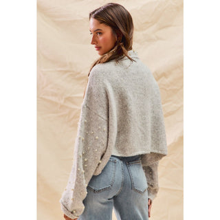 Embellished Pearl Open Front Cardigan - Boutique Bella BellaCARDIGAN