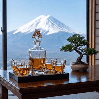Ember Gilded Japanese Whisky Decanter Set with 4 Tumbler Glasses - Boutique Bella Bella