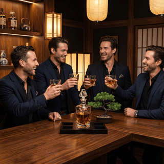 Ember Gilded Japanese Whisky Decanter Set with 4 Tumbler Glasses - Boutique Bella Bella