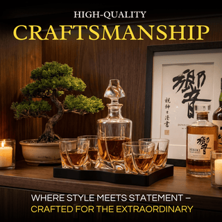 Ember Gilded Japanese Whisky Decanter Set with 4 Tumbler Glasses - Boutique Bella Bella