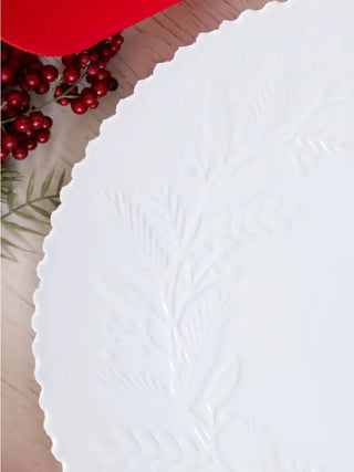 Embossed Wreath Platter W/Bow - Boutique Bella BellaPlatter