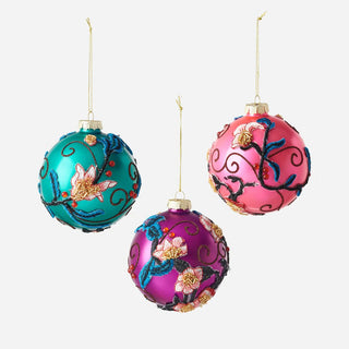 Embroidered Ball Ornament - Boutique Bella BellaOrnament